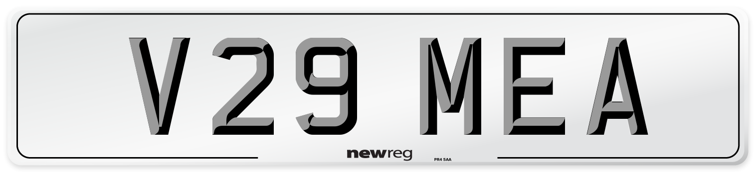 V29 MEA Number Plate from New Reg